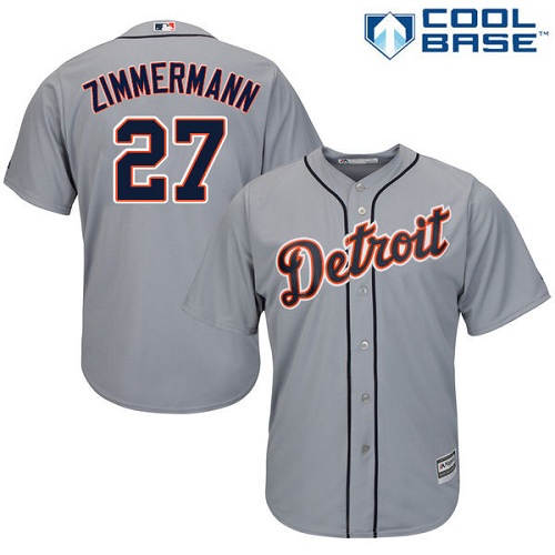 Tigers #27 Jordan Zimmermann Grey Cool Base Stitched Youth MLB Jersey Tigers #27 Jordan Zimmermann Grey Cool Base Stitched Youth MLB Jersey