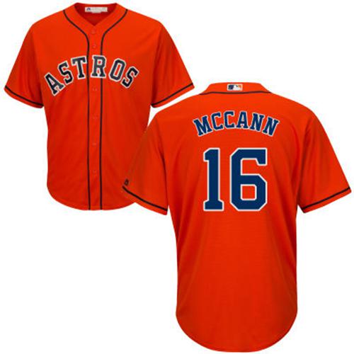 Astros #16 Brian McCann Orange Cool Base Stitched Youth MLB Jersey Astros #16 Brian McCann Orange Cool Base Stitched Youth MLB Jersey