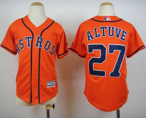 Astros #27 Jose Altuve Orange Cool Base Stitched Youth MLB Jersey Astros #27 Jose Altuve Orange Cool Base Stitched Youth MLB Jersey