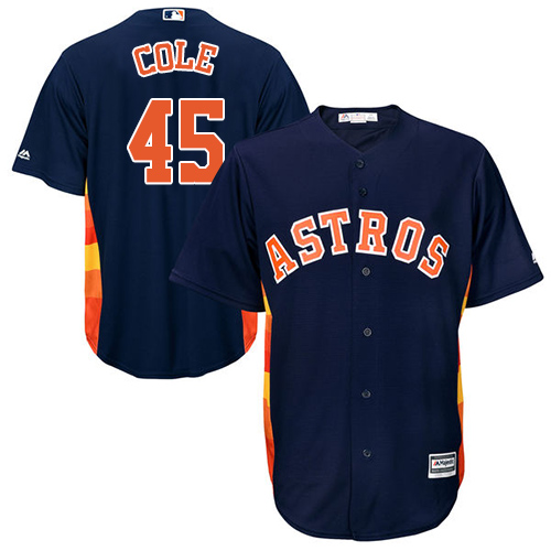 Astros #45 Gerrit Cole Navy Blue Cool Base Stitched Youth MLB Jersey Astros #45 Gerrit Cole Navy Blue Cool Base Stitched Youth MLB Jersey