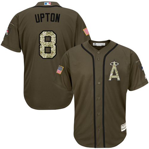 Angels #8 Justin Upton Green Salute to Service Stitched Youth MLB Jersey Angels #8 Justin Upton Green Salute to Service Stitched Youth MLB Jersey