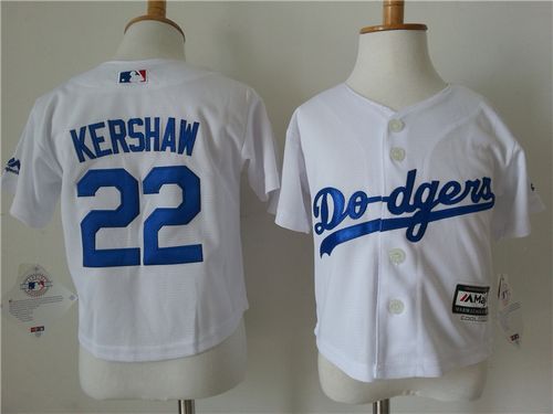 Toddler Dodgers #22 Clayton Kershaw White Cool Base Stitched MLB Jersey Toddler Dodgers #22 Clayton Kershaw White Cool Base Stitched MLB Jersey