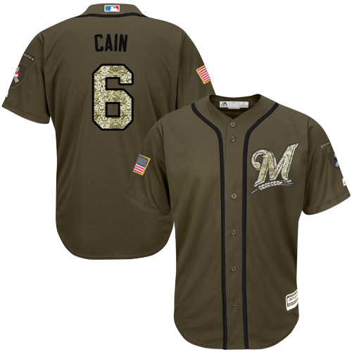 Brewers #6 Lorenzo Cain Green Salute to Service Stitched Youth MLB Jersey Brewers #6 Lorenzo Cain Green Salute to Service Stitched Youth MLB Jersey