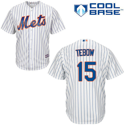 Mets #15 Tim Tebow White(Blue Strip) Home Cool Base Stitched Youth MLB Jersey Mets #15 Tim Tebow White(Blue Strip) Home Cool Base Stitched Youth MLB Jersey