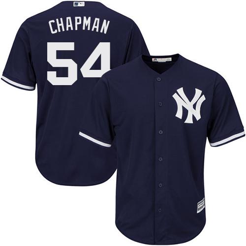Yankees #54 Aroldis Chapman Navy Blue Alternate Stitched Youth MLB Jersey Yankees #54 Aroldis Chapman Navy Blue Alternate Stitched Youth MLB Jersey