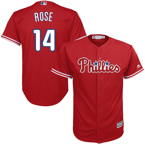 Phillies #14 Pete Rose Red Cool Base Stitched Youth MLB Jersey Phillies #14 Pete Rose Red Cool Base Stitched Youth MLB Jersey