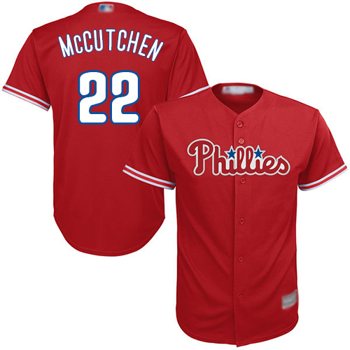 Phillies #22 Andrew McCutchen Red Cool Base Stitched Youth MLB Jersey Phillies #22 Andrew McCutchen Red Cool Base Stitched Youth MLB Jersey