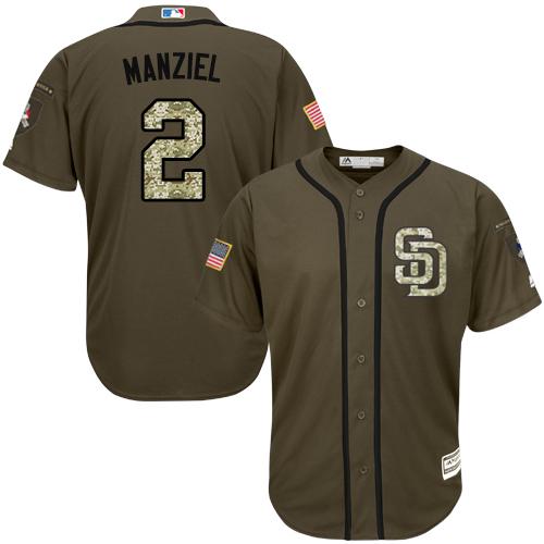 Padres #2 Johnny Manziel Green Salute to Service Stitched Youth MLB Jersey Padres #2 Johnny Manziel Green Salute to Service Stitched Youth MLB Jersey