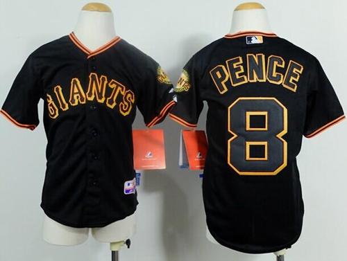 Giants #8 Hunter Pence Black Cool Base Stitched Youth MLB Jersey Giants #8 Hunter Pence Black Cool Base Stitched Youth MLB Jersey