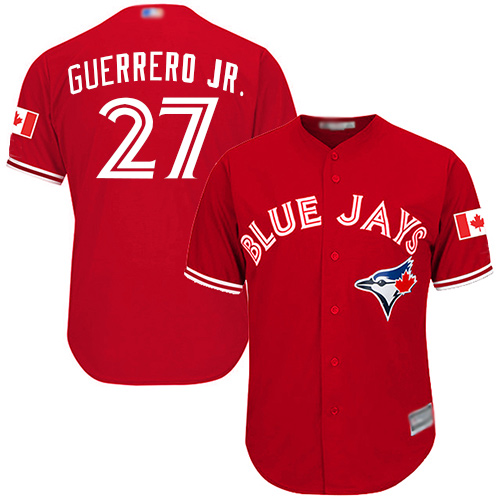 Blue Jays #27 Vladimir Guerrero Jr. Red Cool Base Canada Day Stitched Youth MLB Jersey Blue Jays #27 Vladimir Guerrero Jr. Red Cool Base Canada Day Stitched Youth MLB Jersey