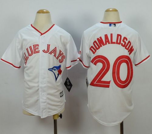Blue Jays #20 Josh Donaldson White 2015 Canada Day Stitched Youth MLB Jersey Blue Jays #20 Josh Donaldson White 2015 Canada Day Stitched Youth MLB Jersey