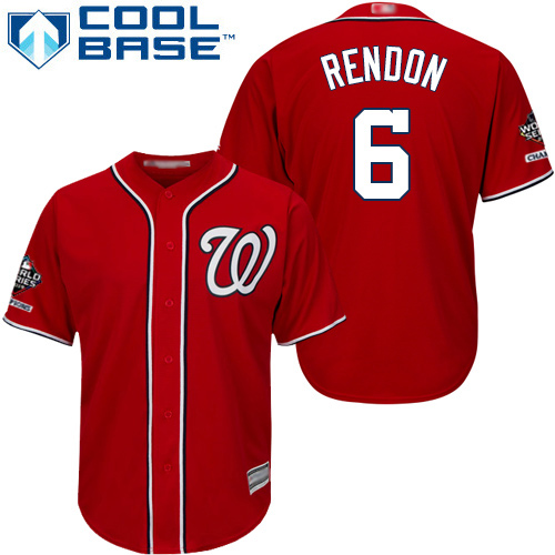 Nationals #6 Anthony Rendon Red Cool Base 2019 World Series Champions Stitched Youth MLB Jersey Nationals #6 Anthony Rendon Red Cool Base 2019 World Series Champions Stitched Youth MLB Jersey