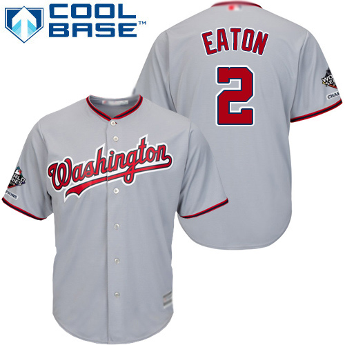 Nationals #2 Adam Eaton Grey Cool Base 2019 World Series Champions Stitched Youth MLB Jersey Nationals #2 Adam Eaton Grey Cool Base 2019 World Series Champions Stitched Youth MLB Jersey