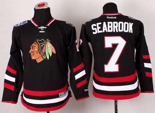 Blackhawks #7 Brent Seabrook Black 2014 Stadium Series Stitched Youth NHL Jersey Blackhawks #7 Brent Seabrook Black 2014 Stadium Series Stitched Youth NHL Jersey