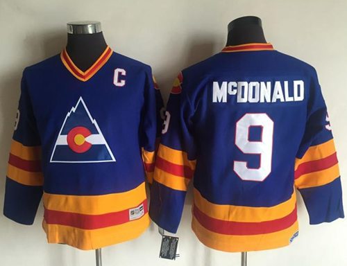 Avalanche #9 Lanny McDonald Blue CCM Throwback Stitched Youth NHL Jersey Avalanche #9 Lanny McDonald Blue CCM Throwback Stitched Youth NHL Jersey