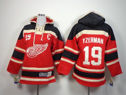 Red Wings #19 Steve Yzerman Red Sawyer Hooded Sweatshirt Stitched Youth NHL Jersey Red Wings #19 Steve Yzerman Red Sawyer Hooded Sweatshirt Stitched Youth NHL Jersey