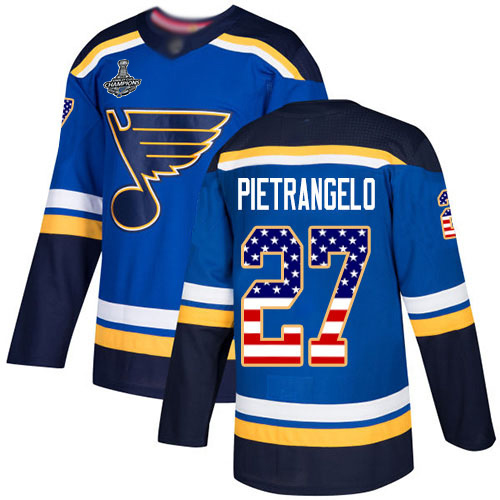Adidas Blues #27 Alex Pietrangelo Blue Home Authentic USA Flag Stanley Cup Champions Stitched Youth NHL Jersey Adidas Blues #27 Alex Pietrangelo Blue Home Authentic USA Flag Stanley Cup Champions Stitched Youth NHL Jersey