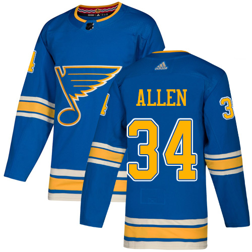 Adidas Blues #34 Jake Allen Blue Alternate Authentic Stitched Youth NHL Jersey Adidas Blues #34 Jake Allen Blue Alternate Authentic Stitched Youth NHL Jersey