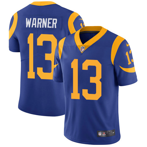 Men's Rams #13 Kurt Warner Royal Blue Alternate Stitched NFL Vapor Untouchable Limited Jersey Men's Rams #13 Kurt Warner Royal Blue Alternate Stitched NFL Vapor Untouchable Limited Jersey