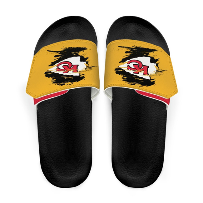 Men's Kansas City Chiefs Beach Adjustable Slides Non-Slip Slippers/Sandals/Shoes 004