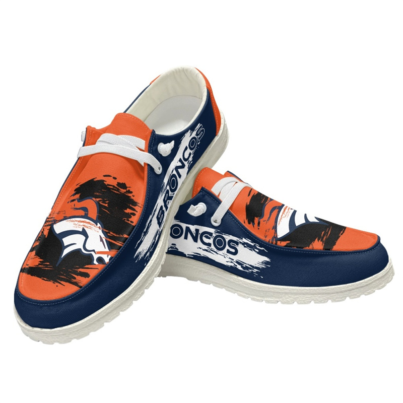 Men's Denver Broncos Loafers Lace Up Shoes 002 (Pls check description for details)