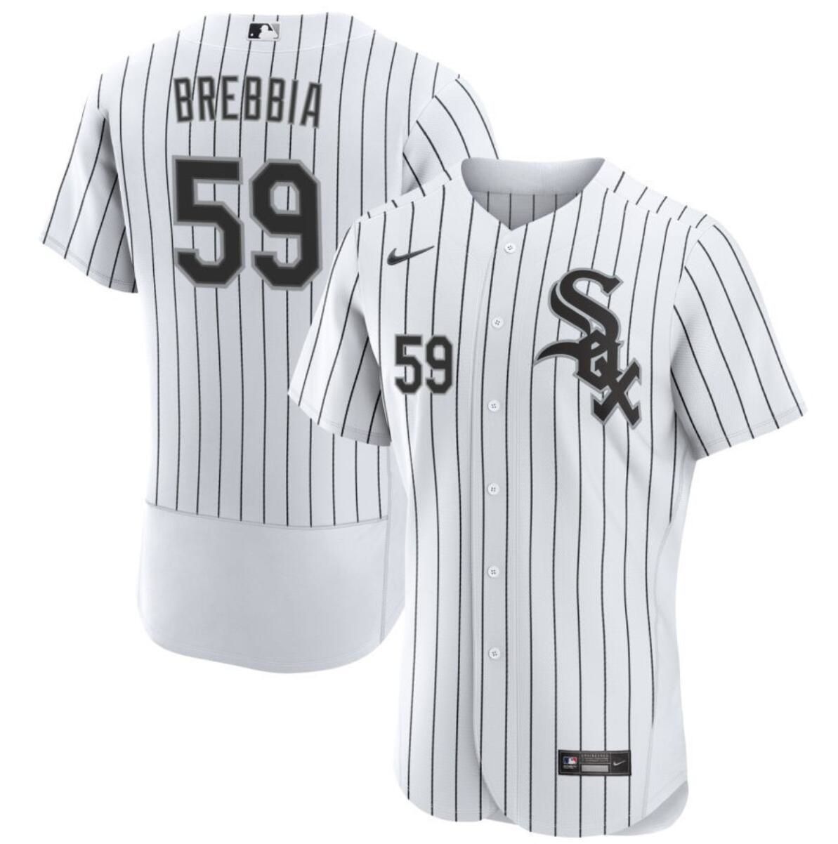 Men's Chicago White Sox #59 John Brebbia White Flex Base Stitched Baseball Jersey Men's Chicago White Sox #59 John Brebbia White Flex Base Stitched Baseball Jersey