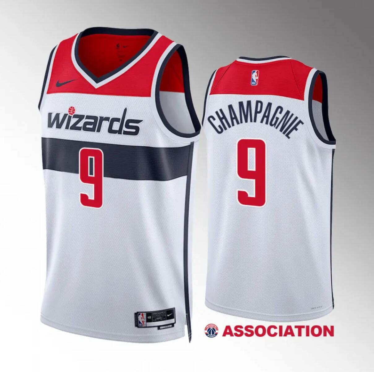 Men's Washington Wizards #9 Justin Champagnie White Association Edition Stitched Basketball Jersey Men's Washington Wizards #9 Justin Champagnie White Association Edition Stitched Basketball Jersey