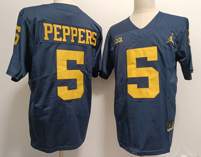 Men's Michigan Wolverines #5 Jabrill Peppers Navy Stitched Jersey Men's Michigan Wolverines #5 Jabrill Peppers Navy Stitched Jersey