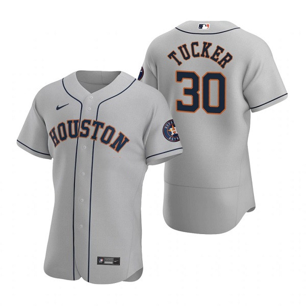 Men's Houston Astros #30 Kyle Tucker Gray Flex Base Stitched Jersey Men's Houston Astros #30 Kyle Tucker Gray Flex Base Stitched Jersey