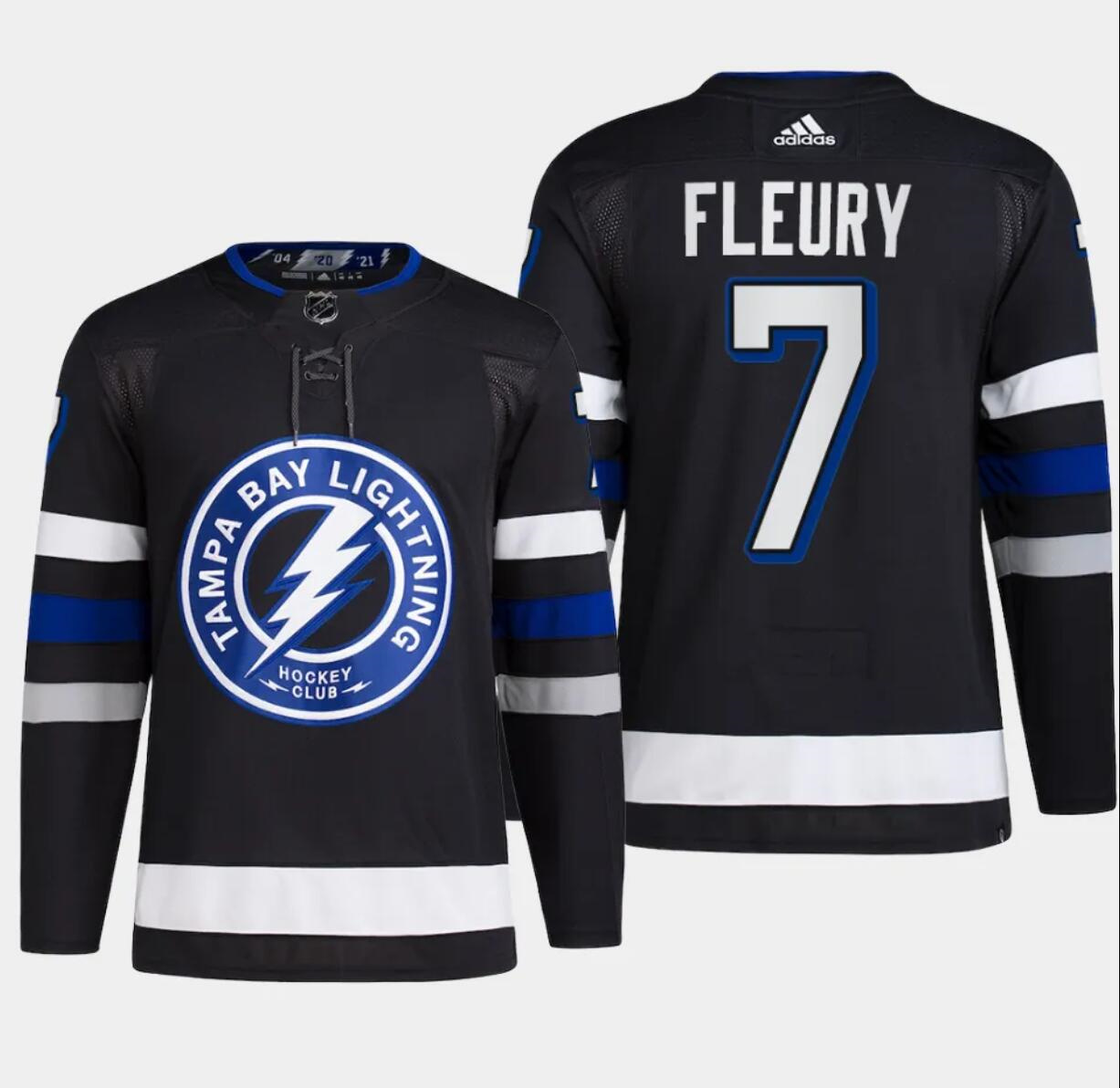 Men's Tampa Bay Lightning #7 Haydn Fleury Black Alternate Premier Breakaway Stitched Jersey Men's Tampa Bay Lightning #7 Haydn Fleury Black Alternate Premier Breakaway Stitched Jersey