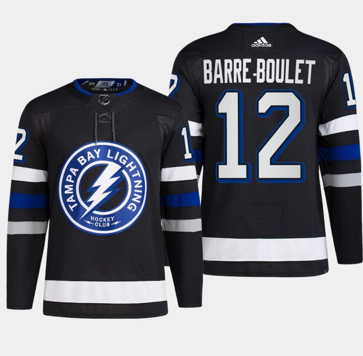 Men's Tampa Bay Lightning #12 Alex Barre-Boulet Black Alternate Premier Breakaway Stitched Jersey Men's Tampa Bay Lightning #12 Alex Barre-Boulet Black Alternate Premier Breakaway Stitched Jersey