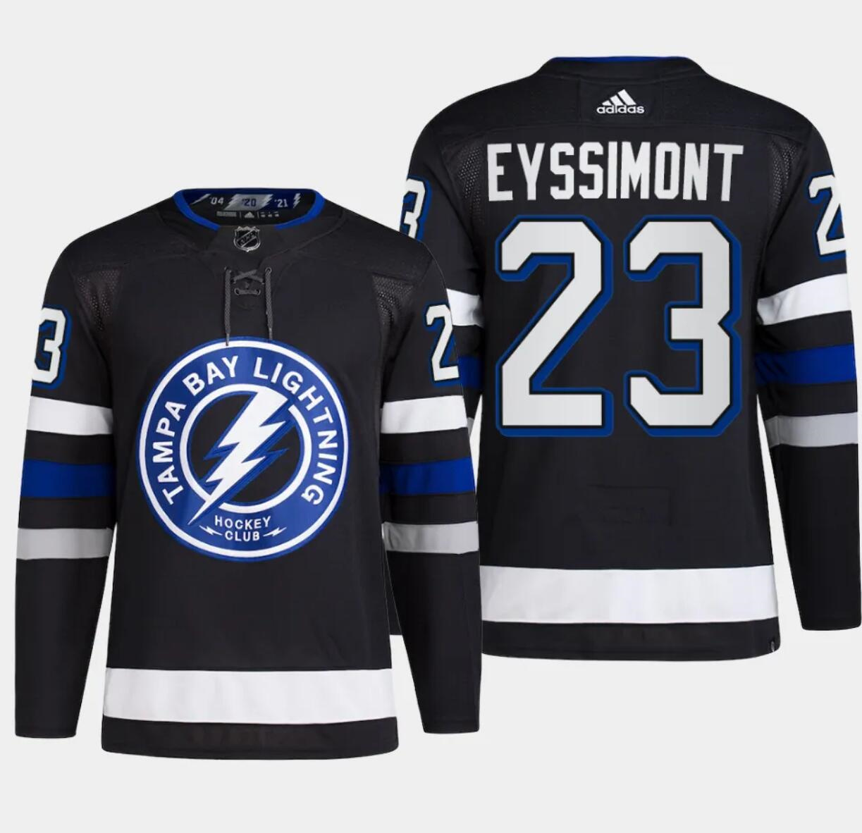 Men's Tampa Bay Lightning #23 Michael Eyssimont Black Alternate Premier Breakaway Stitched Jersey Men's Tampa Bay Lightning #23 Michael Eyssimont Black Alternate Premier Breakaway Stitched Jersey