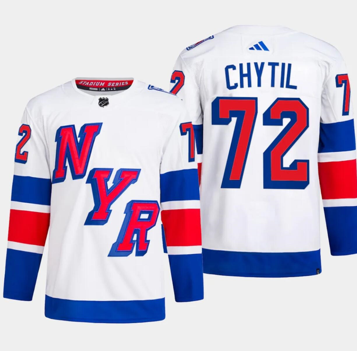 Men's New York Rangers #72 Filip Chytil White 2024 Stadium Series Stitched Jersey Men's New York Rangers #72 Filip Chytil White 2024 Stadium Series Stitched Jersey