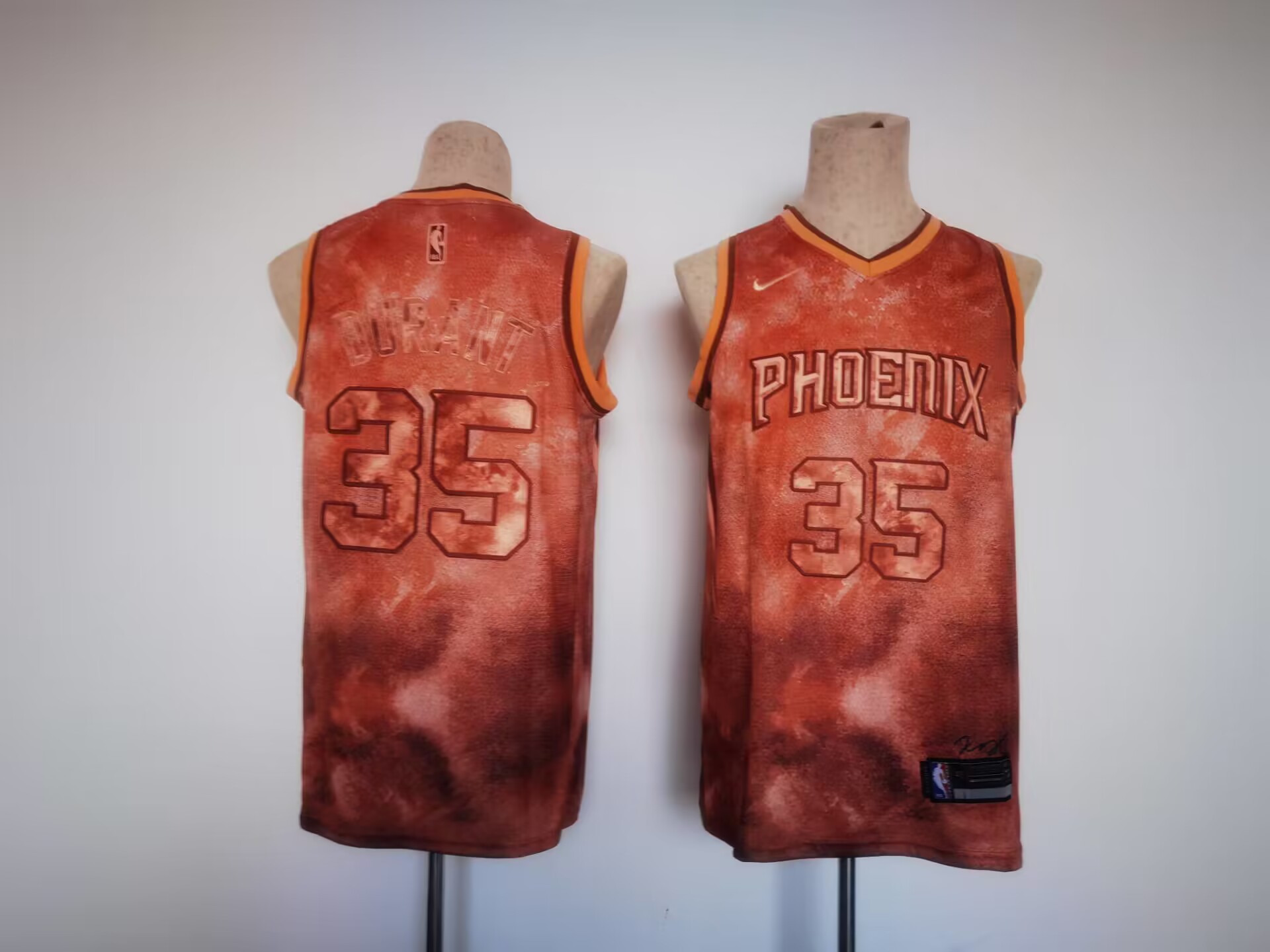 Men's Phoenix Suns #35 Kevin Durant Orange Stitched Basketball Jersey Men's Phoenix Suns #35 Kevin Durant Orange Stitched Basketball Jersey