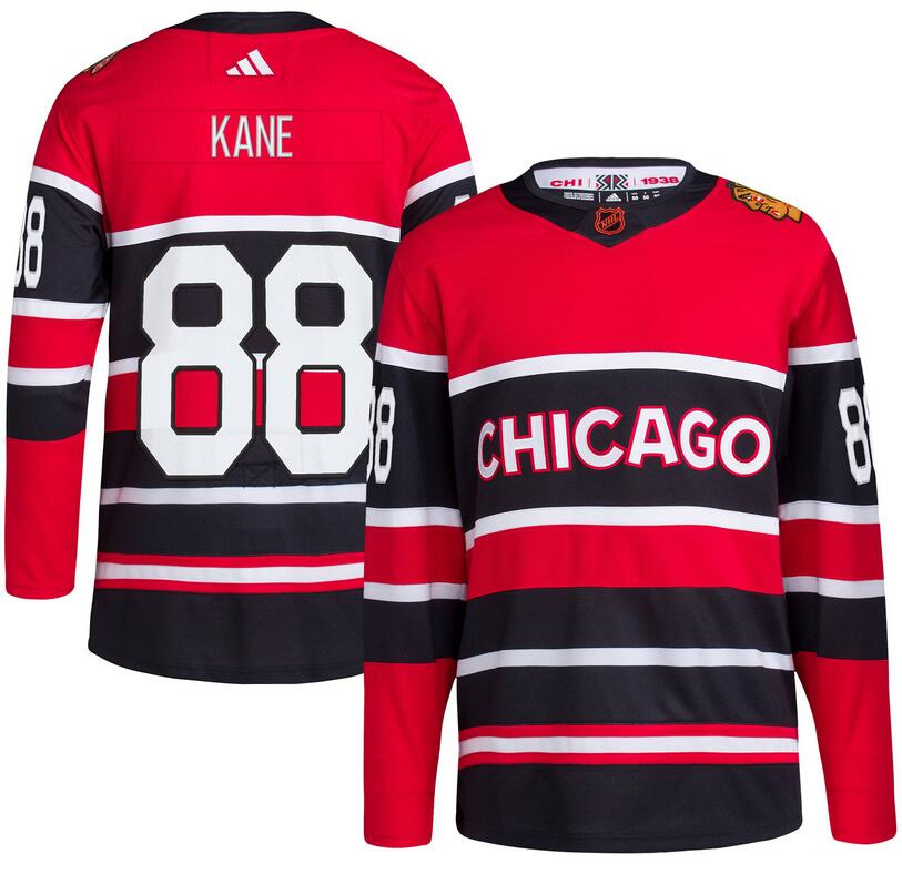 Men's Detroit Red Wings #88 Patrick Kane Black Reverse Retro Stitched Jersey Men's Detroit Red Wings #88 Patrick Kane Black Reverse Retro Stitched Jersey