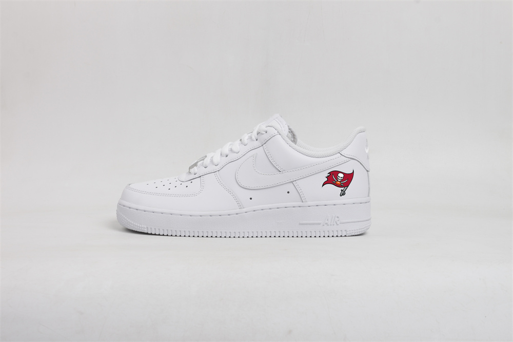 Men's Tampa Bay Buccaneers Air Force 1 Low White Shoes 001 Men's Tampa Bay Buccaneers Air Force 1 Low White Shoes 001