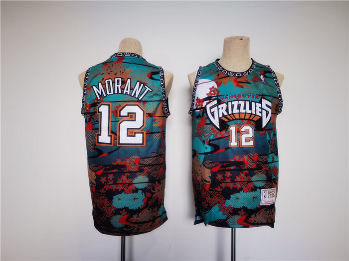 Men's Memphis Grizzlies #12 Ja Morant Green/Black/Red Stitched Jersey Men's Memphis Grizzlies #12 Ja Morant Green/Black/Red Stitched Jersey