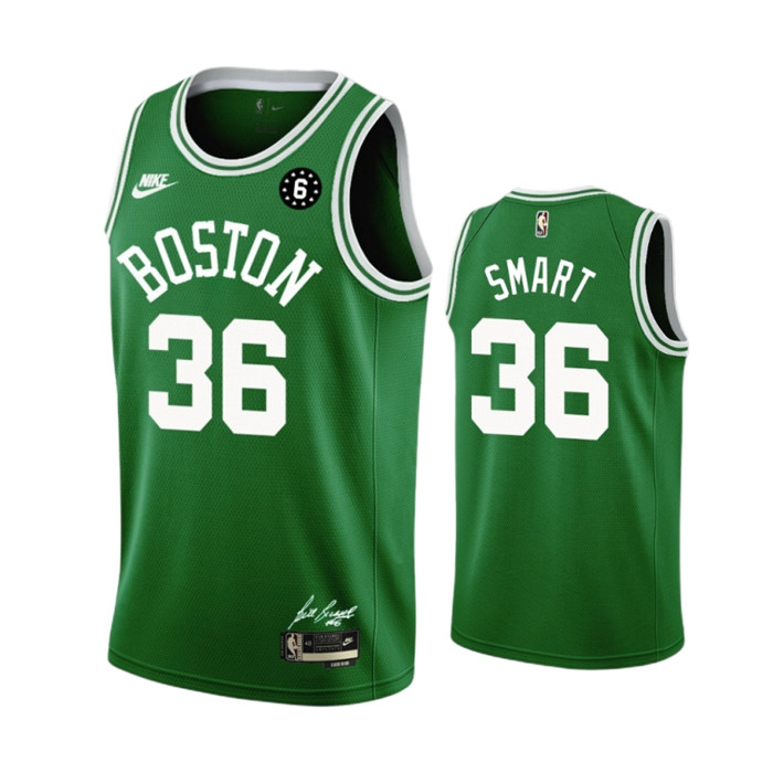 Men's Boston Celtics #36 Marcus Smart Green No.6 Patch Stitched Basketball Jersey Men's Boston Celtics #36 Marcus Smart Green No.6 Patch Stitched Basketball Jersey