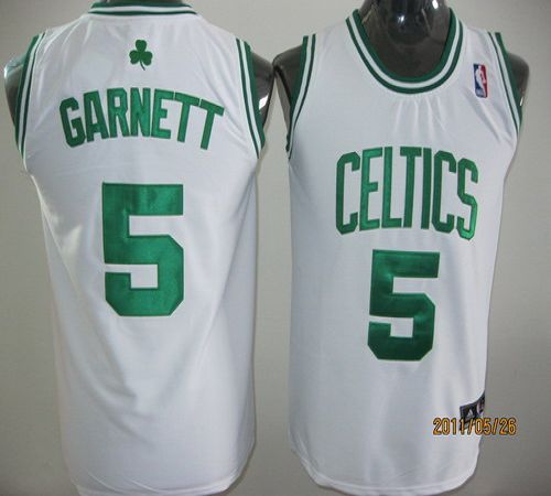 Men's Boston Celtics #5 Kevin Garnett White Stitched Basketball Jersey Men's Boston Celtics #5 Kevin Garnett White Stitched Basketball Jersey