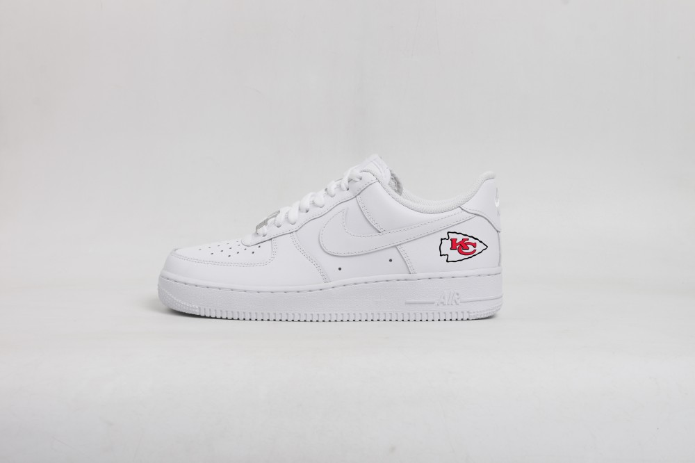 Men's Kansas City Chiefs Air Force 1 Low White Shoes 001 Men's Kansas City Chiefs Air Force 1 Low White Shoes 001