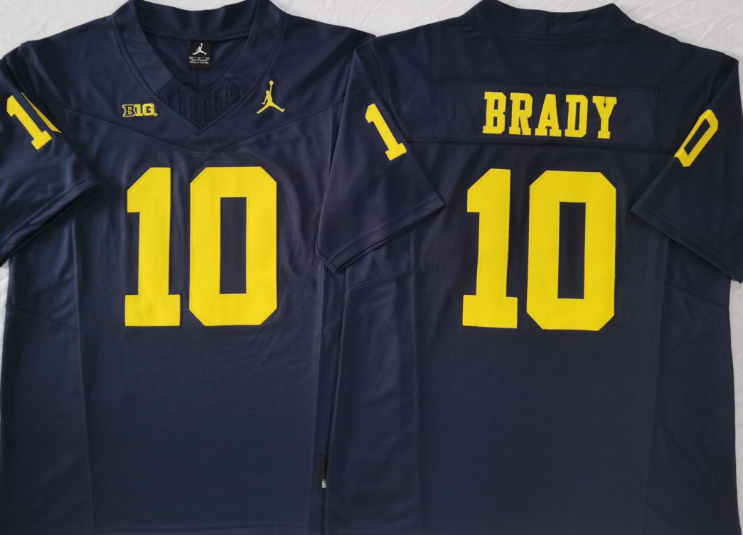 Men's Michigan Wolverines #10 Tom Brady Navy F.U.S.E Stitched Jersey Men's Michigan Wolverines #10 Tom Brady Navy F.U.S.E Stitched Jersey