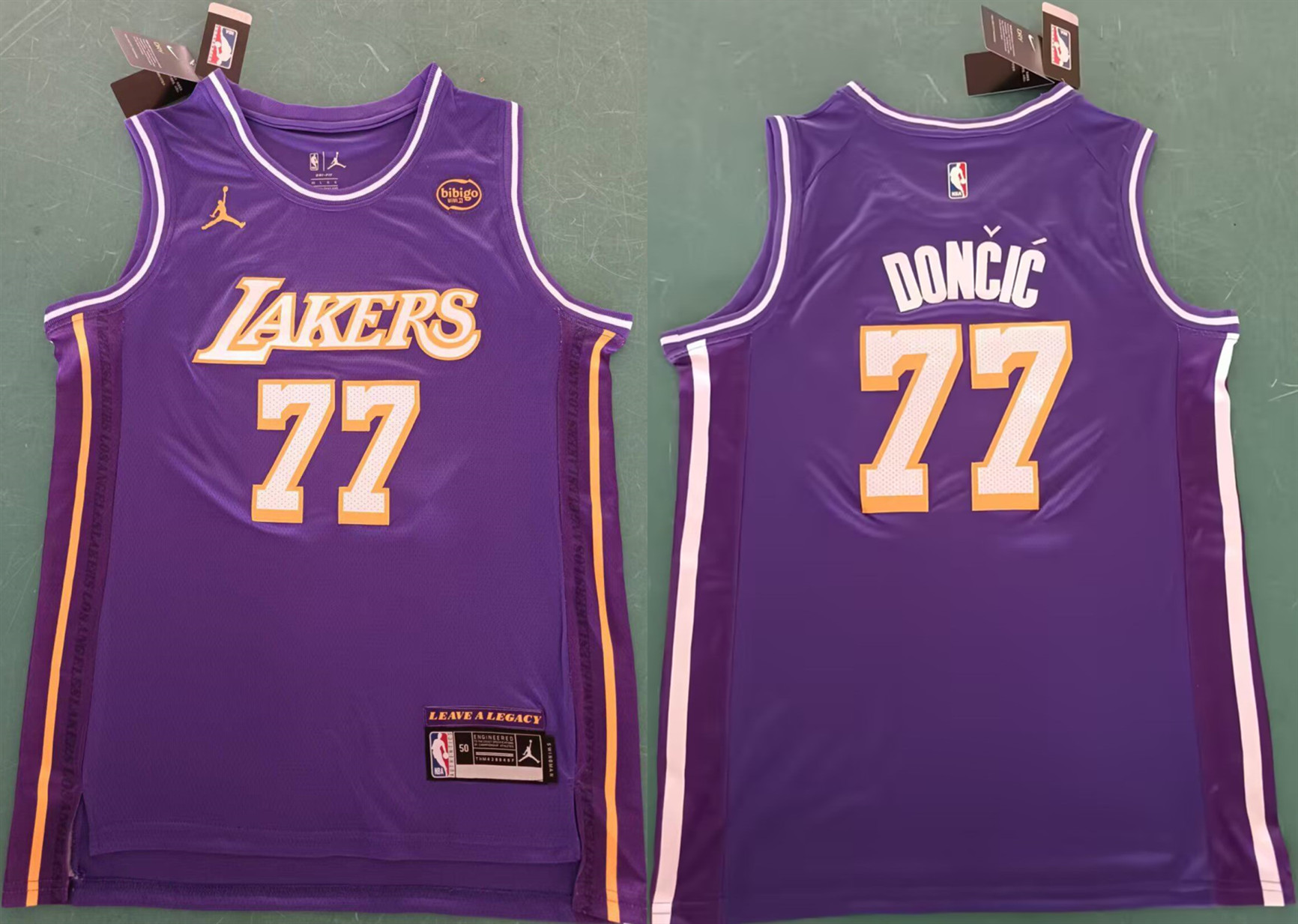 Men's Los Angeles Lakers #77 Luka Dončić Purple 2025 Statement Edition Stitched Basketball Jersey