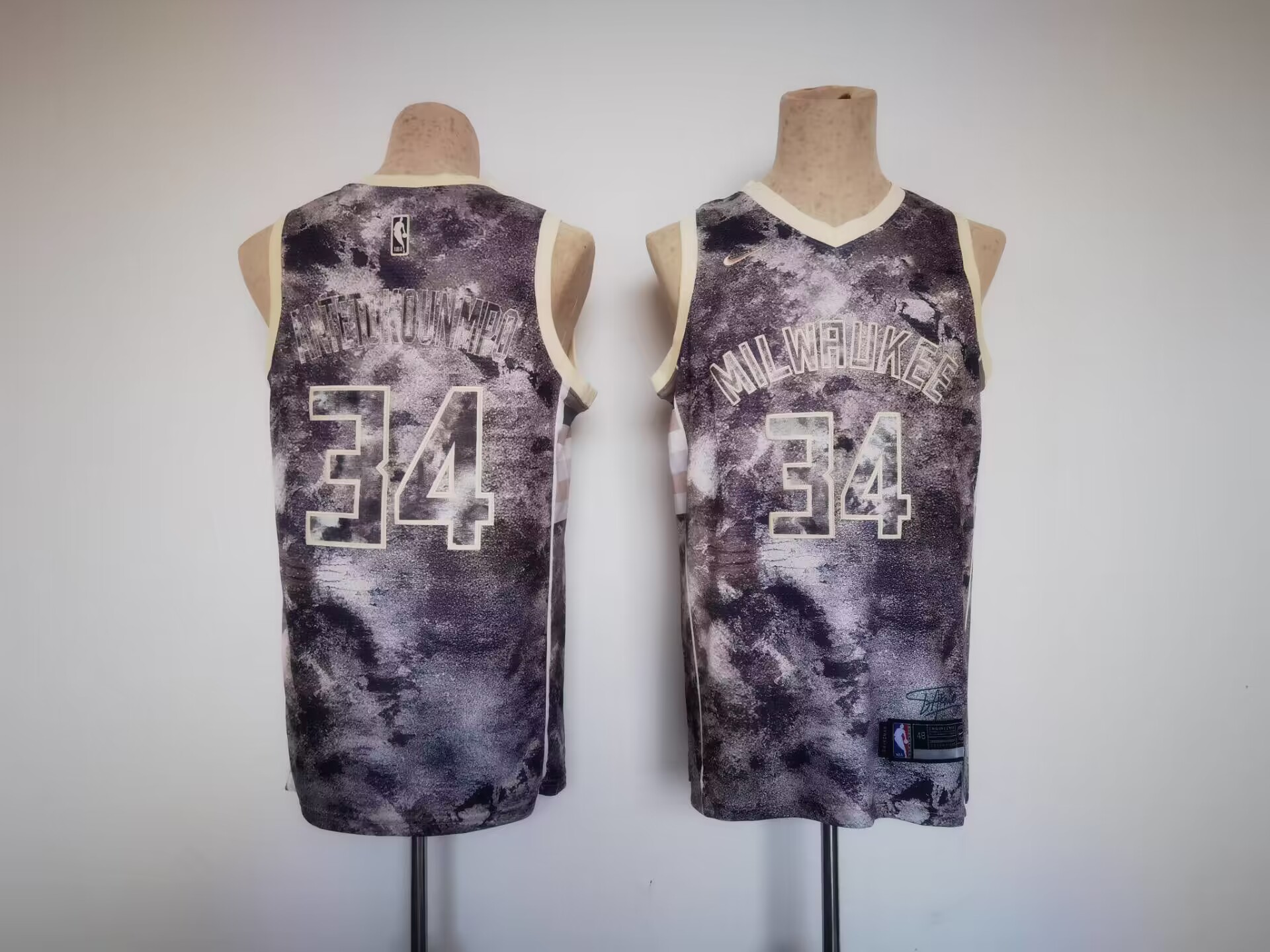 Men's Milwaukee Bucks #34 Giannis Antetokounmpo Purple Stitched Basketball Jersey Men's Milwaukee Bucks #34 Giannis Antetokounmpo Purple Stitched Basketball Jersey
