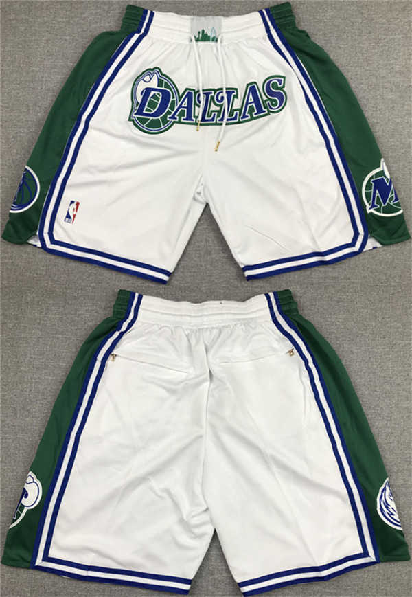 Men's Dallas Mavericks White/Green Shorts (Run Small) Men's Dallas Mavericks White/Green Shorts (Run Small)