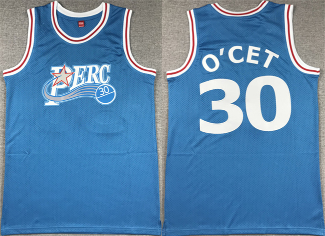 Men's Perc #30 O'Cet Movie Blue Stitched Basketball jersey Men's Perc #30 O'Cet Movie Blue Stitched Basketball jersey