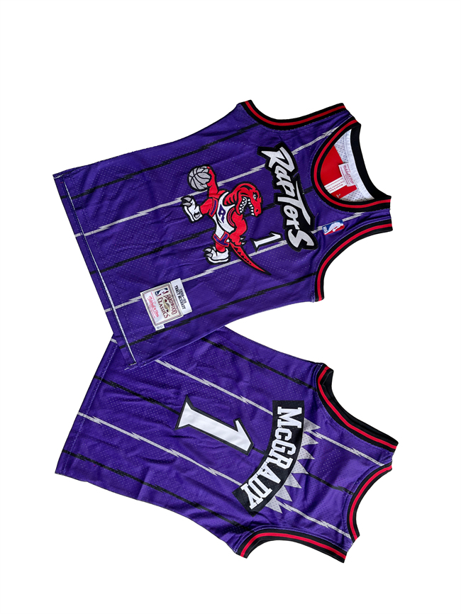 Youth Toronto Raptors #1 Tracy Mcgrady Purple Stitched Basketball Jersey