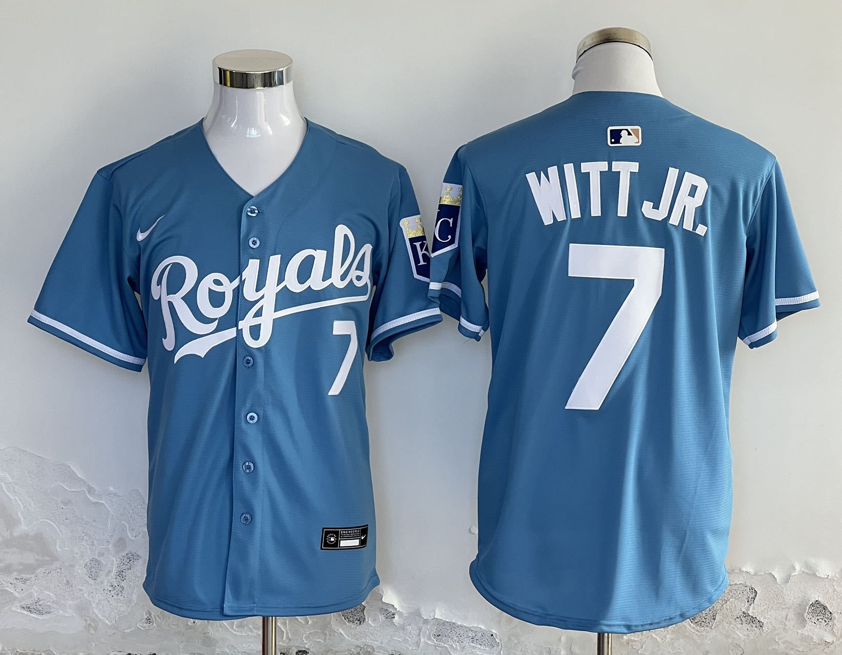 Men's Kansas City Royals #7 Bobby Witt Jr. Blue 2024 Limited Stitched Baseball Jersey Men's Kansas City Royals #7 Bobby Witt Jr. Blue 2024 Limited Stitched Baseball Jersey