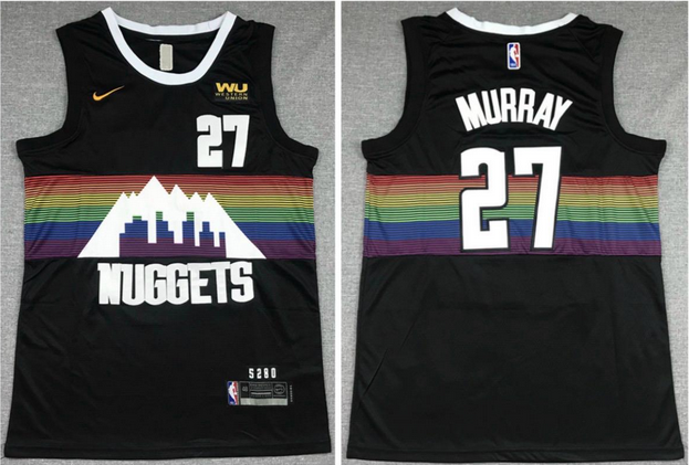 Men's Denver Nuggets Custom Black 2023 City Edition Stitched Basketball Jersey