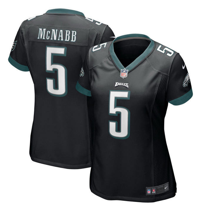 Women's Philadelphia Eagles #5 Donovan McNabb Black Stitched Football Jersey(Run Small)