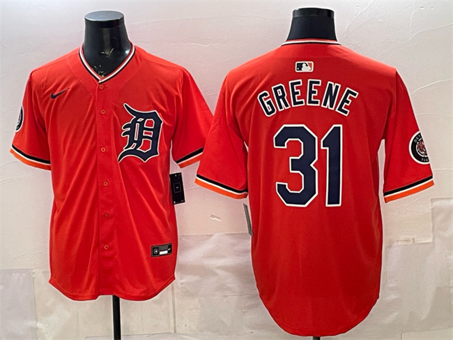 Men's Detroit Tigers #31 Riley Greene Orange 2026 Alternate Vapor Premier Limited Stitched Baseball Jersey Men's Detroit Tigers #31 Riley Greene Orange 2026 Alternate Vapor Premier Limited Stitched Baseball Jersey